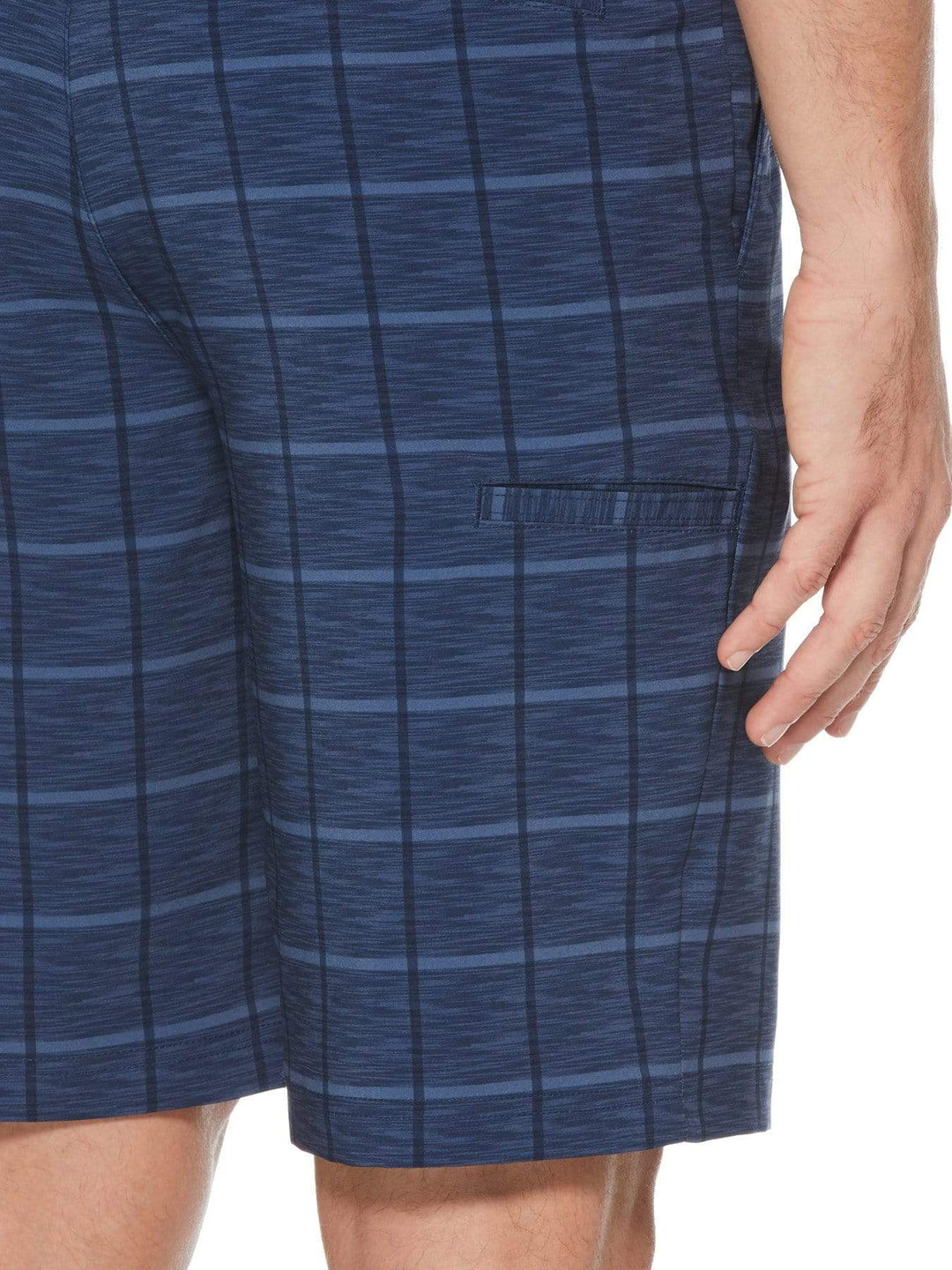 Men's Flat Front Heathered Plaid with Active Waistband and Media Pocket