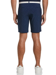 Flat Front Hiking Print Golf Short (Black Iris) 