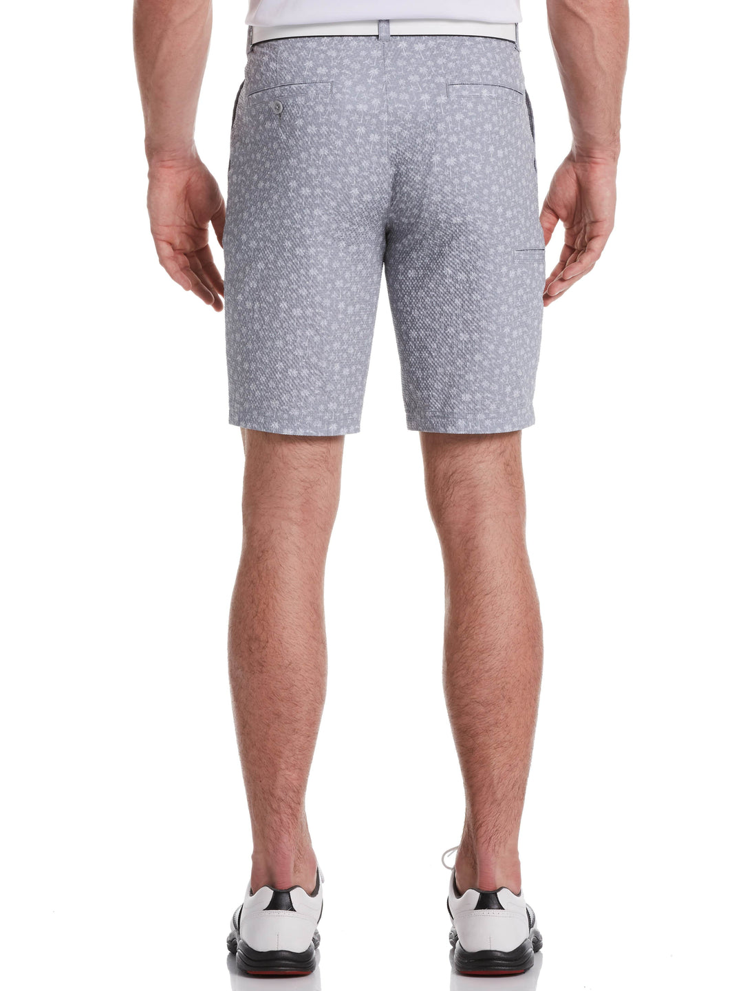 Men's Flat Front Palm Print Golf Short with Active Waistband