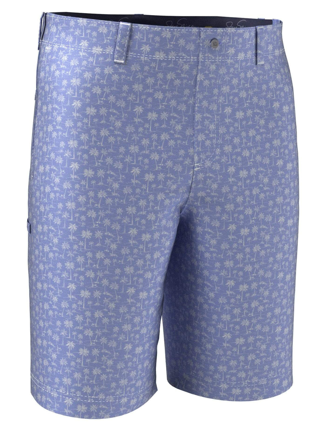 Men's Flat Front Palm Print Golf Short with Active Waistband