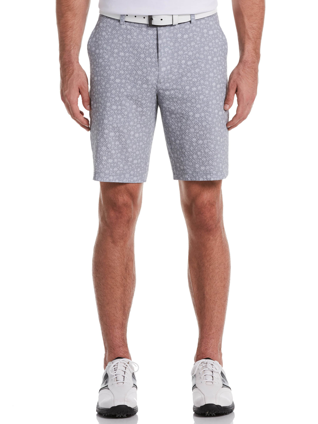 Men's Flat Front Palm Print Golf Short with Active Waistband