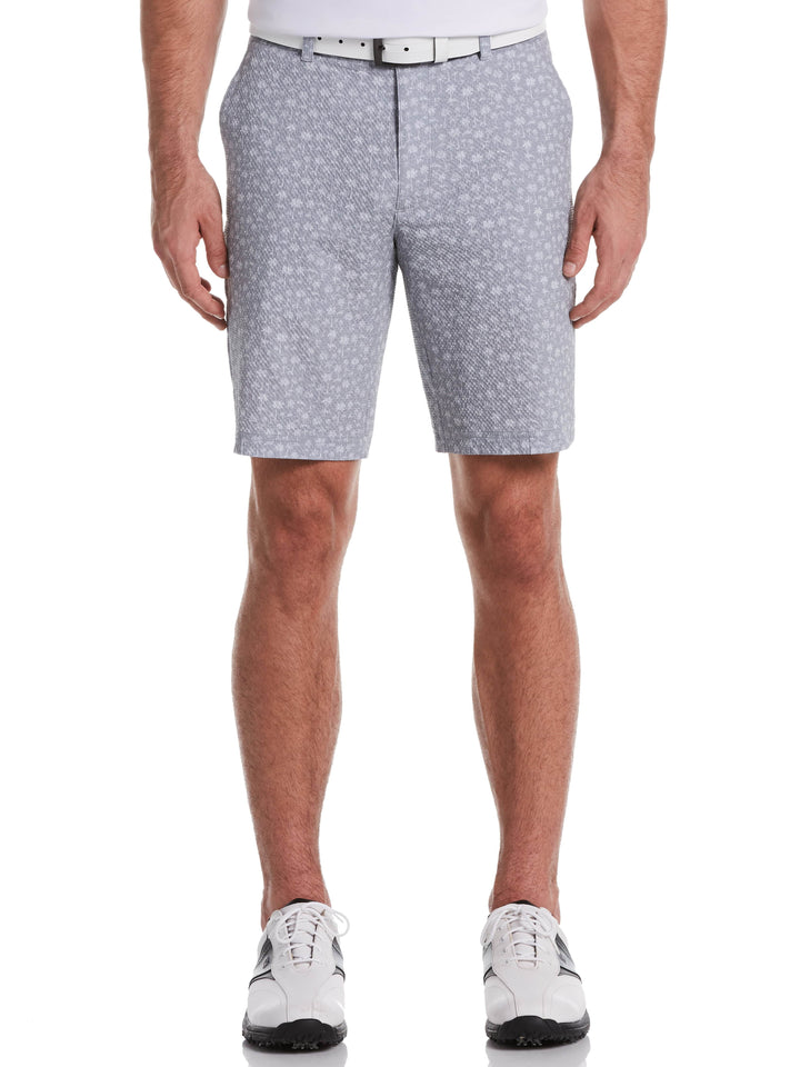 Men's Flat Front Palm Print Golf Short with Active Waistband