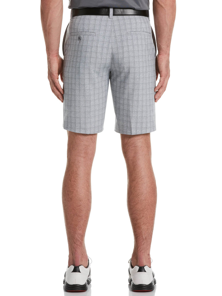 Men's Flat Front Plaid Printed Short With Active Waistband
