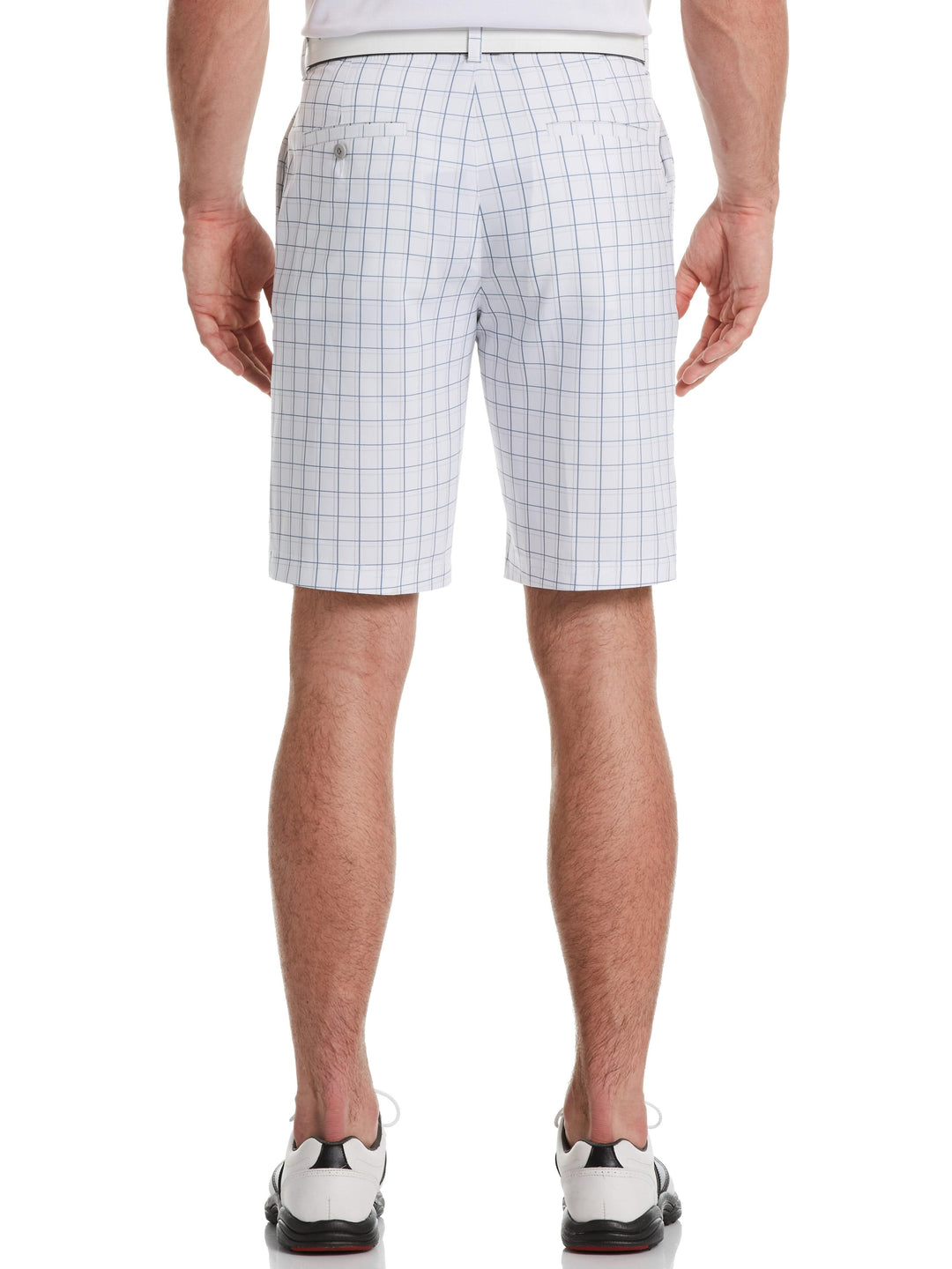 Men's Flat Front Plaid Printed Short With Active Waistband
