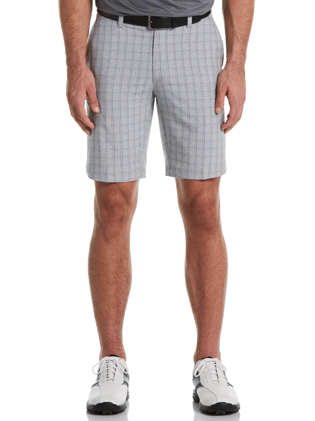 Men's Flat Front Plaid Printed Short With Active Waistband