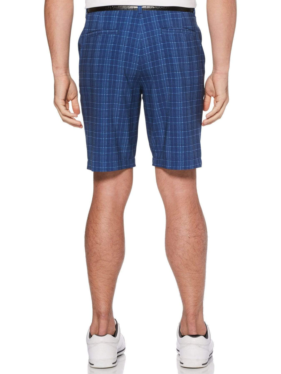 Men's Flat Front Plaid Printed Short with Active Waistband