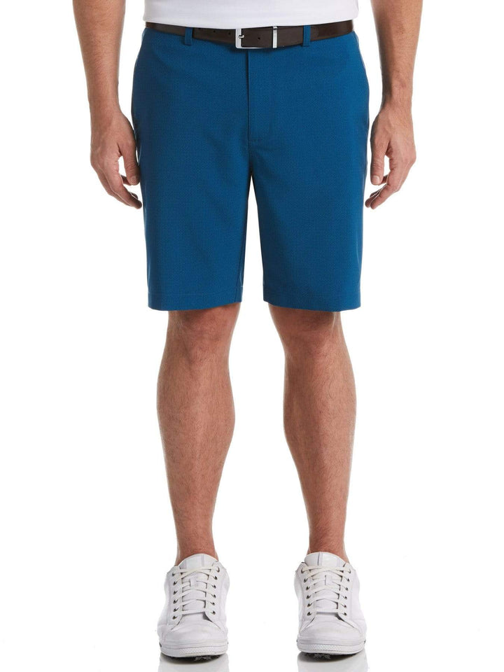 Men's Flat Front Printed Tech Herringbone Short with Active Waistband