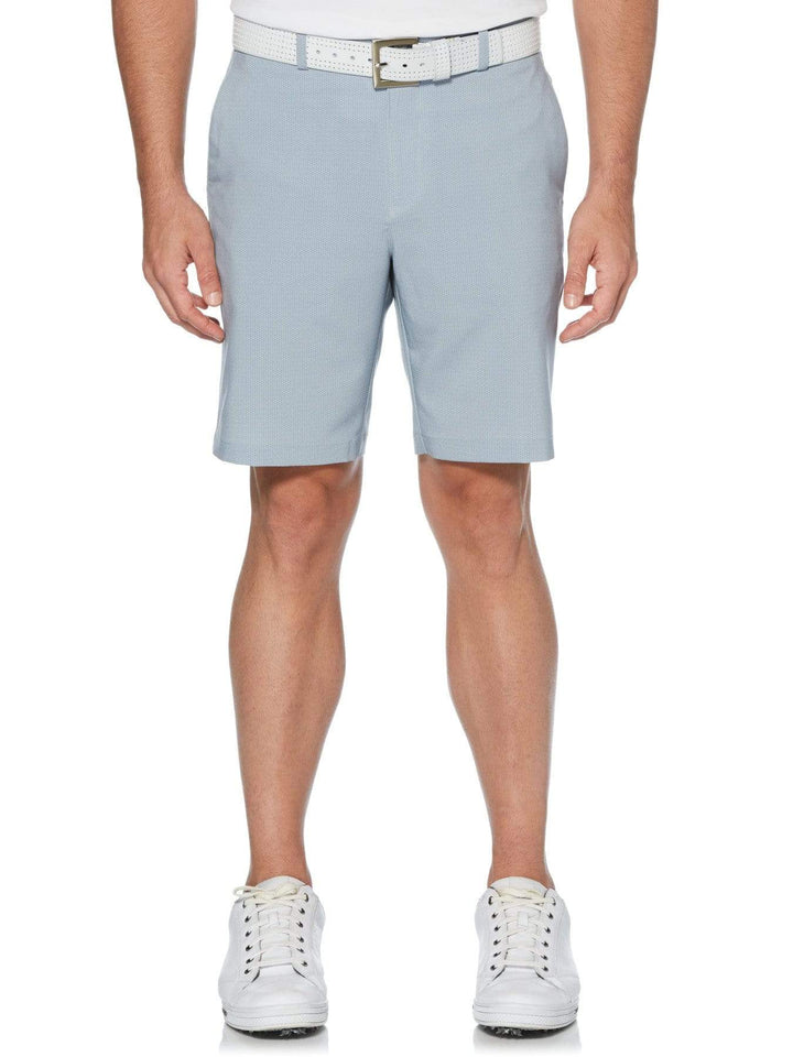 Men's Flat Front Printed Tech Herringbone Short with Active Waistband