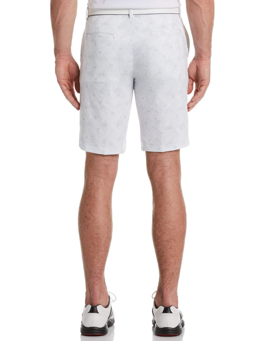 Men's Flat Front Seersucker Geometric Palm Print Golf Short