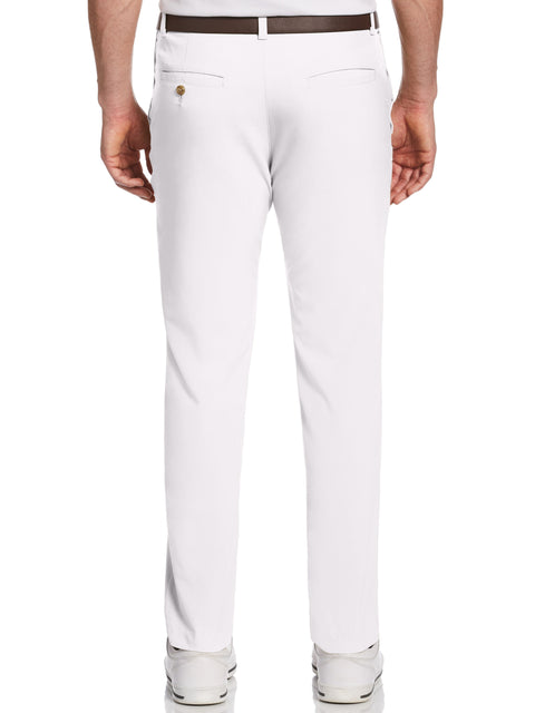 Flat Front Solid Flex Golf Pant with Active Waistband (Bright White) 