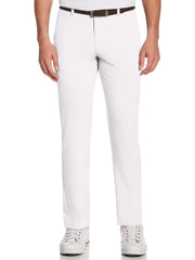 Flat Front Solid Flex Golf Pant with Active Waistband (Bright White) 