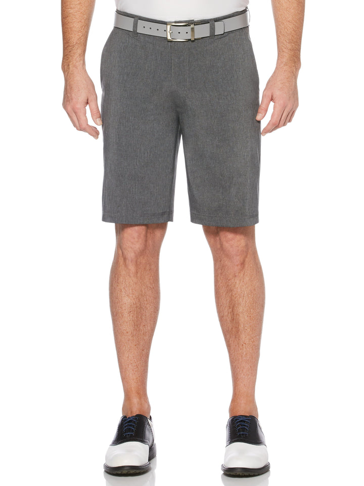 Men's Flat Front Yarn Dye Heather Golf Short with Active Waistband