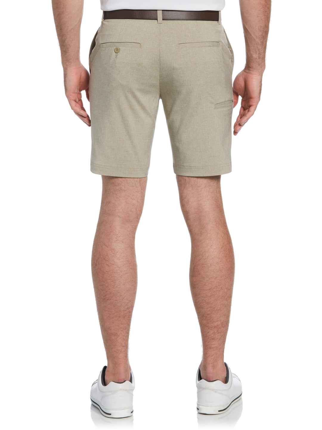 Men's Flat Front Yarn Dye Heather Golf Short with Active Waistband