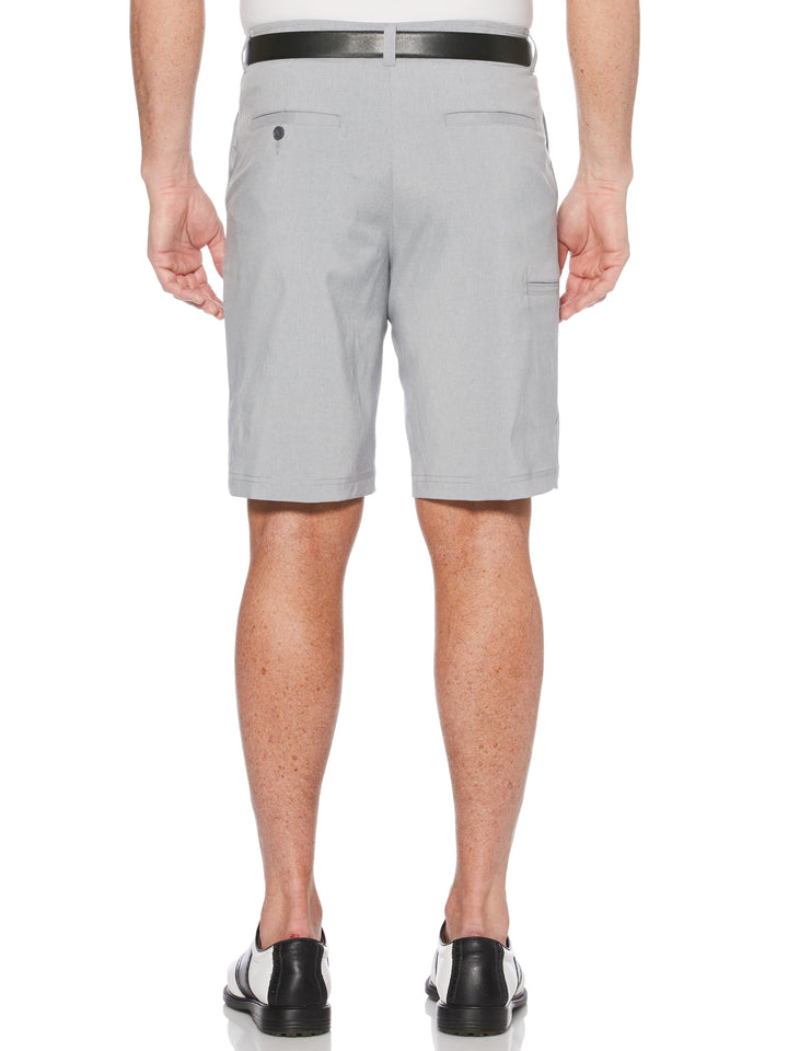 Flat Front Yarn Dye Heather Golf Short with Active Waistband (Sleet) 