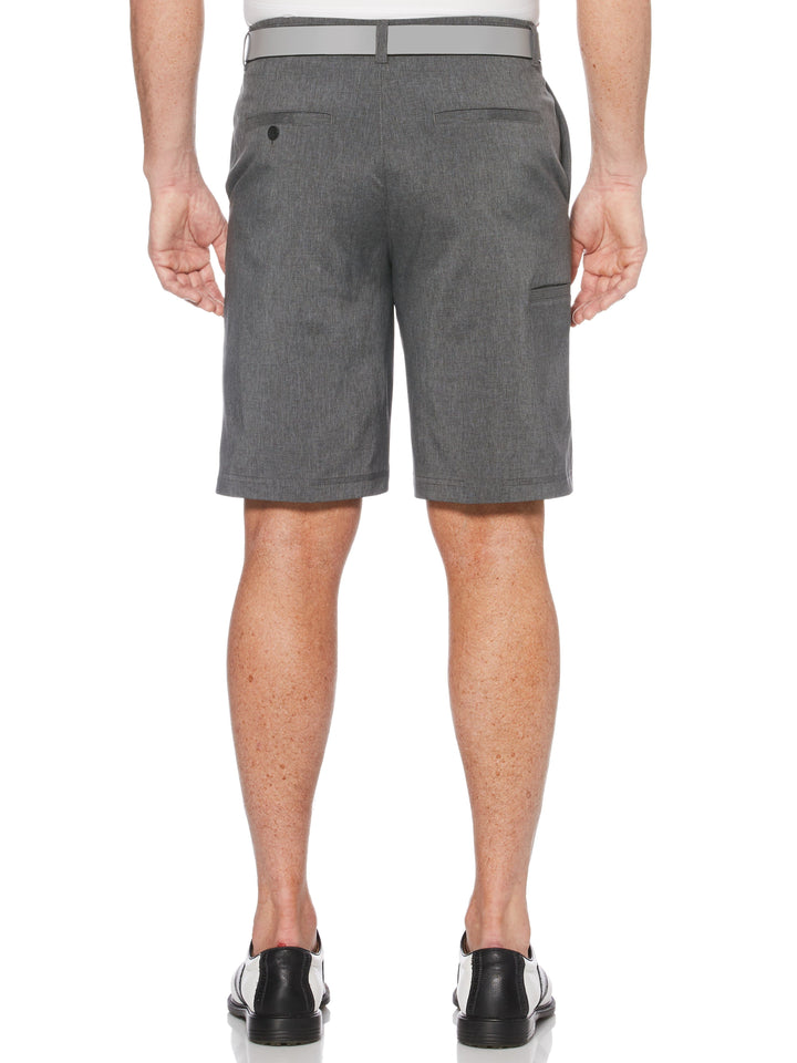 Men's Flat Front Yarn Dye Heather Golf Short with Active Waistband