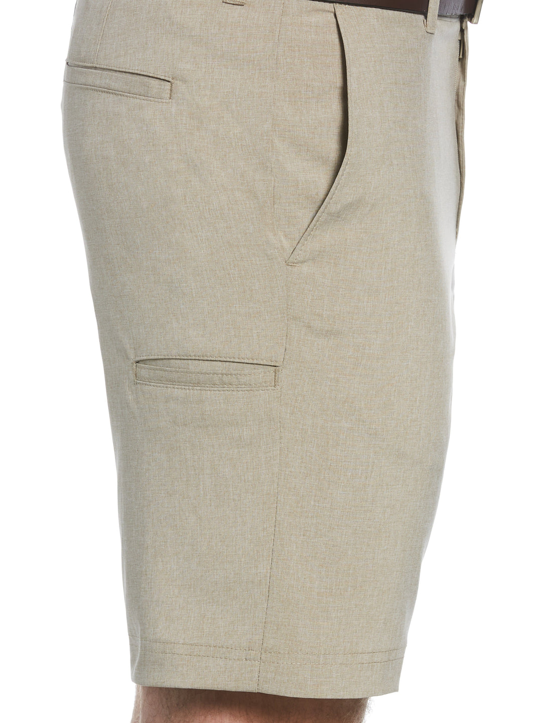Men's Flat Front Yarn Dye Heather Golf Short with Active Waistband
