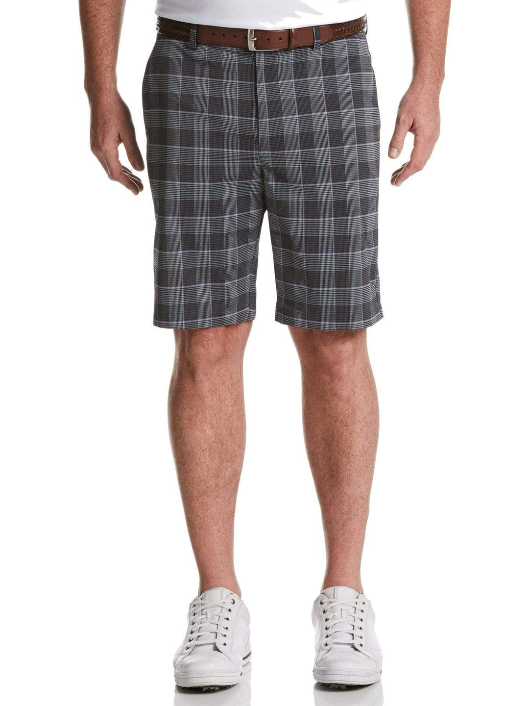 Men's Flat Front Yarn Dyed Stacked Print Golf Short
