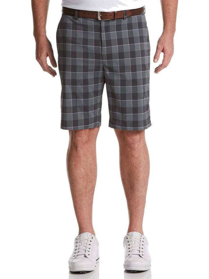 Men's Flat Front Yarn Dyed Stacked Print Golf Short