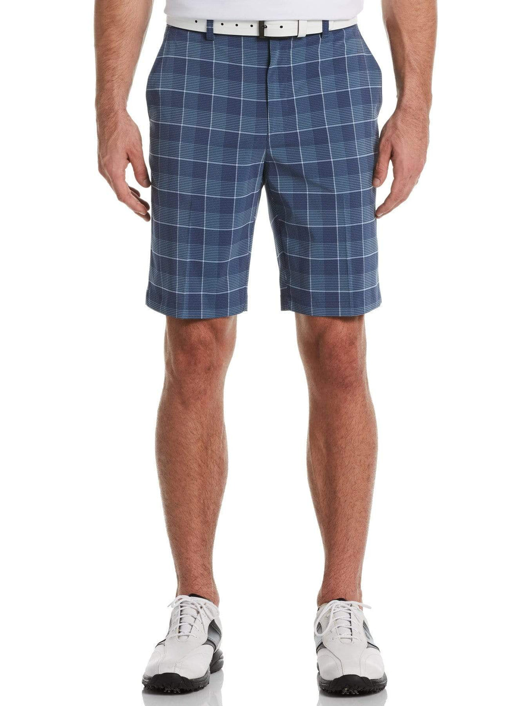 Men's Flat Front Yarn Dyed Stacked Print Golf Short