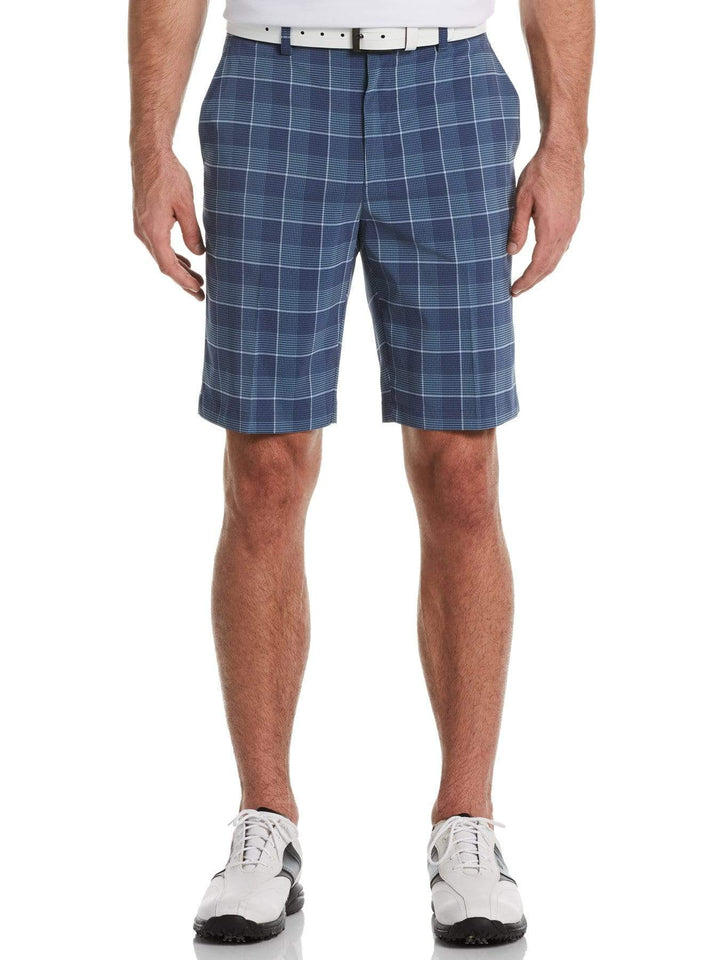 Men's Flat Front Yarn Dyed Stacked Print Golf Short