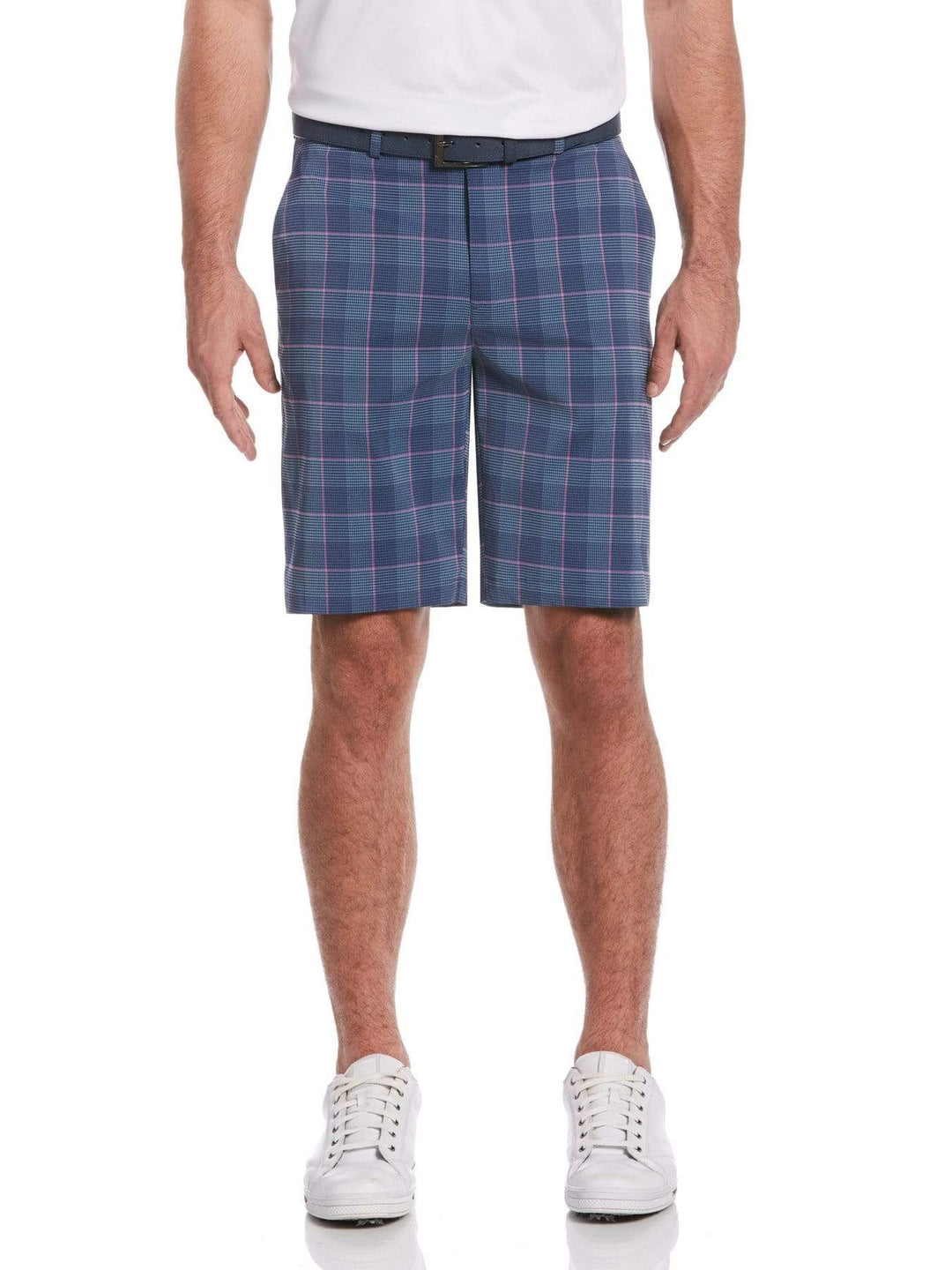 Men's Flat Front Yarn Dyed Stacked Print Golf Short