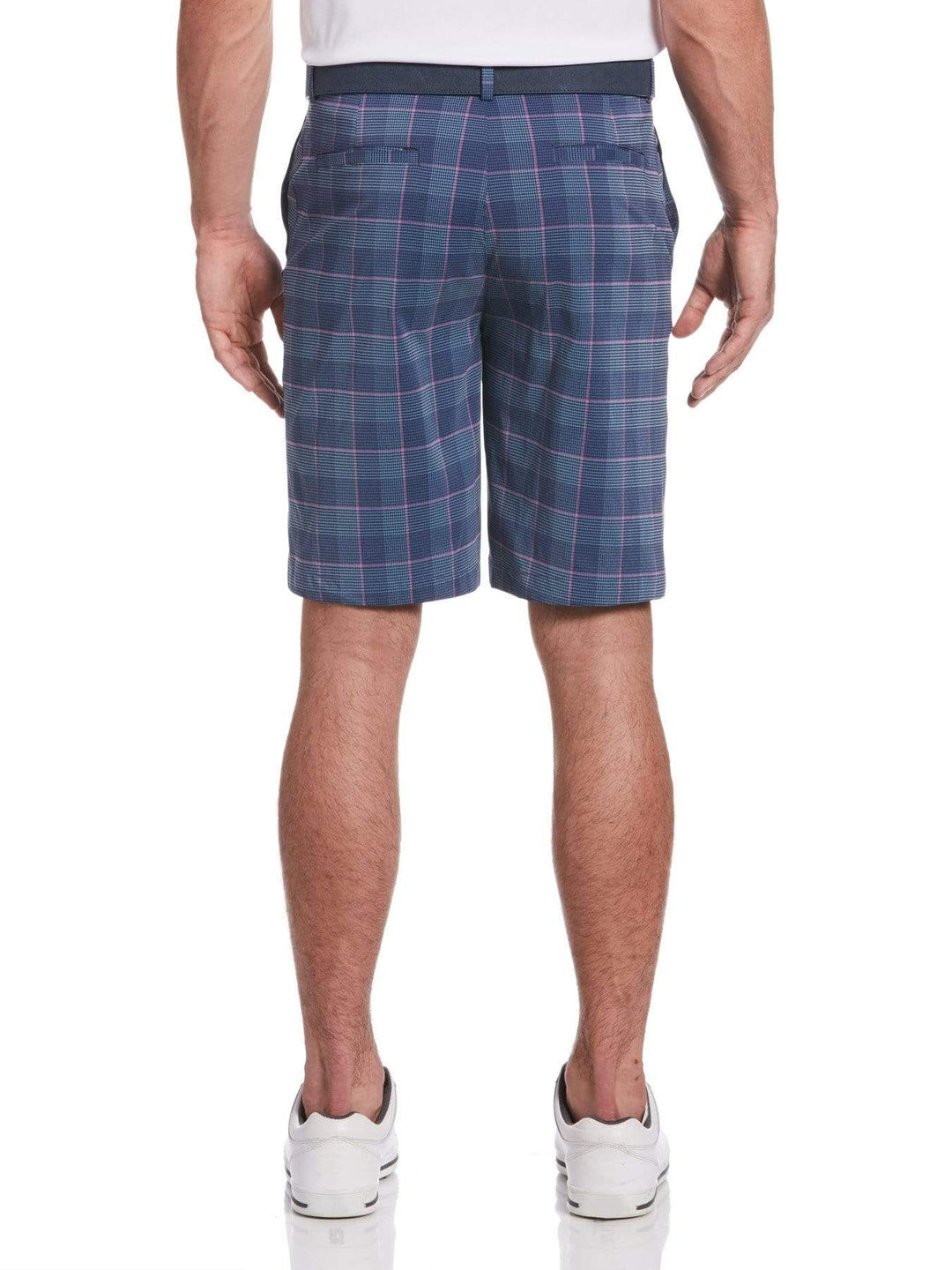 Men's Flat Front Yarn Dyed Stacked Print Golf Short