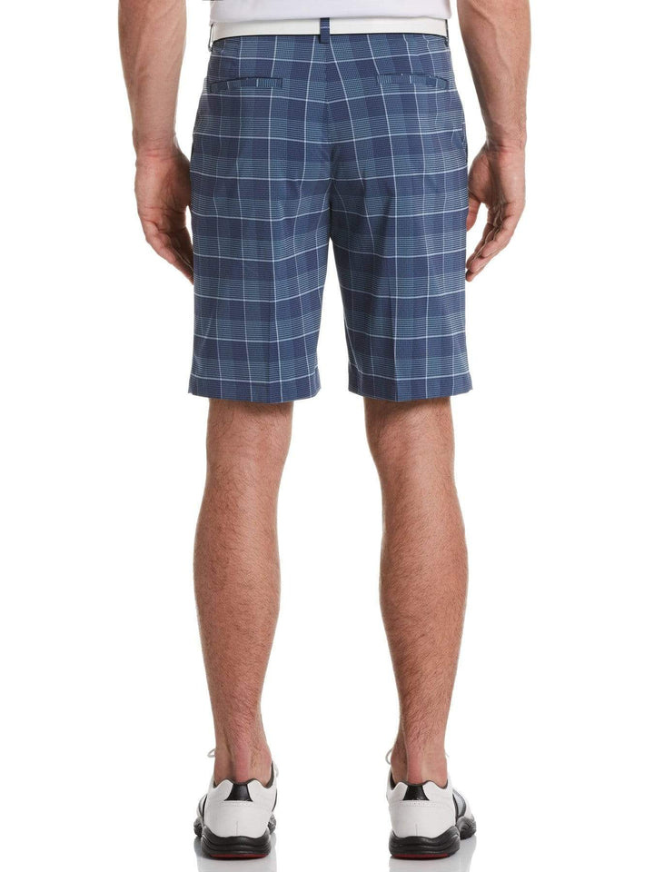 Men's Flat Front Yarn Dyed Stacked Print Golf Short