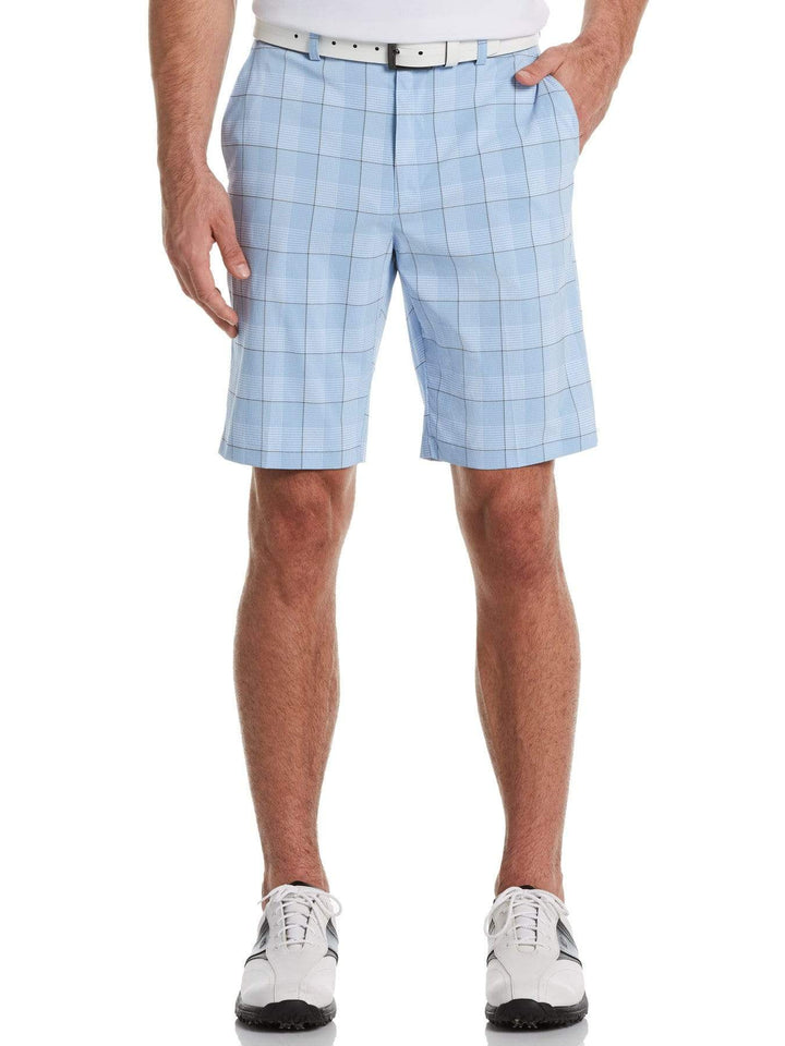 Men's Flat Front Yarn Dyed Stacked Print Golf Short