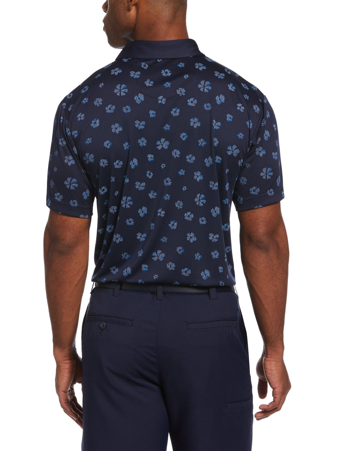 Foliage Printed Golf Polo (Classic Navy) 