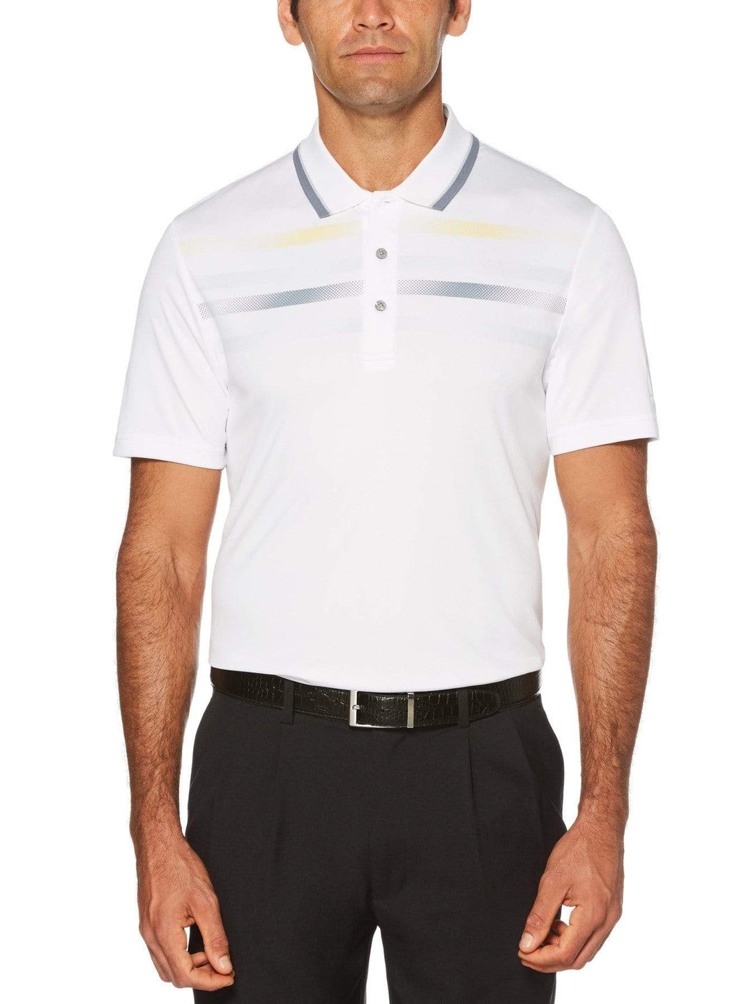 Men's Fusion Chest Stripe Short Sleeve Polo
