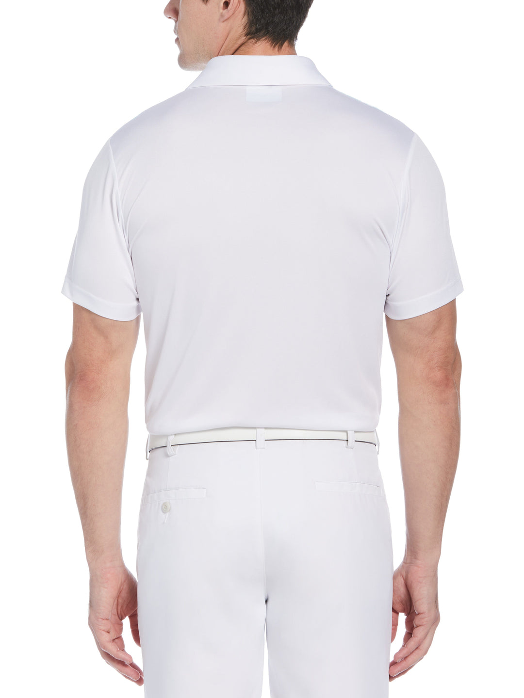 Men's Geo Stripe Print Golf Polo
