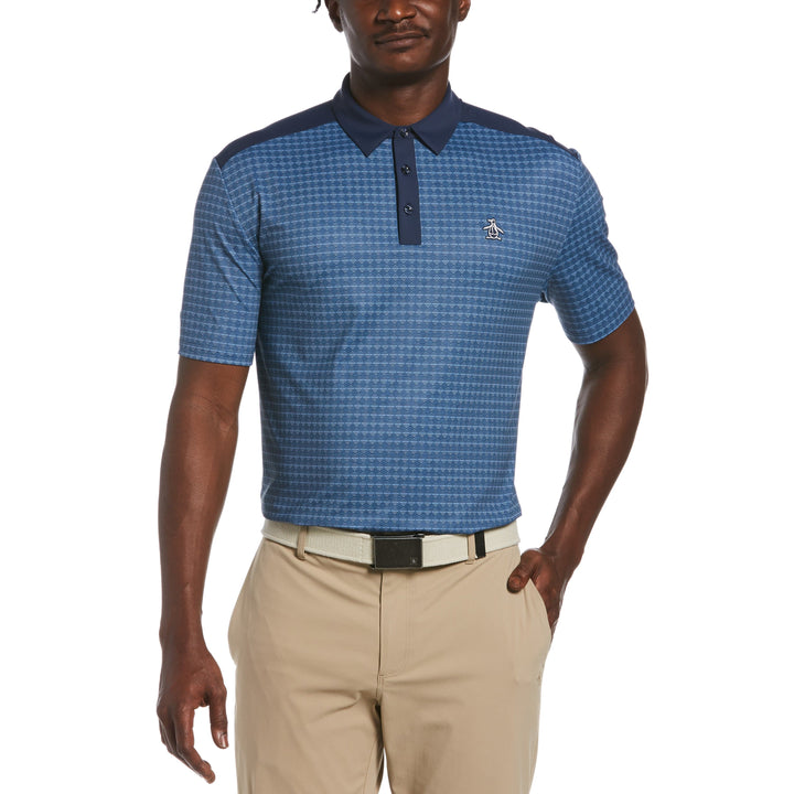 Geometric Print Golf Polo (Black Iris) 