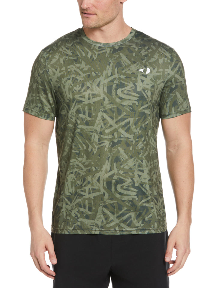Graffiti Print Tennis Tee (Olivine) 