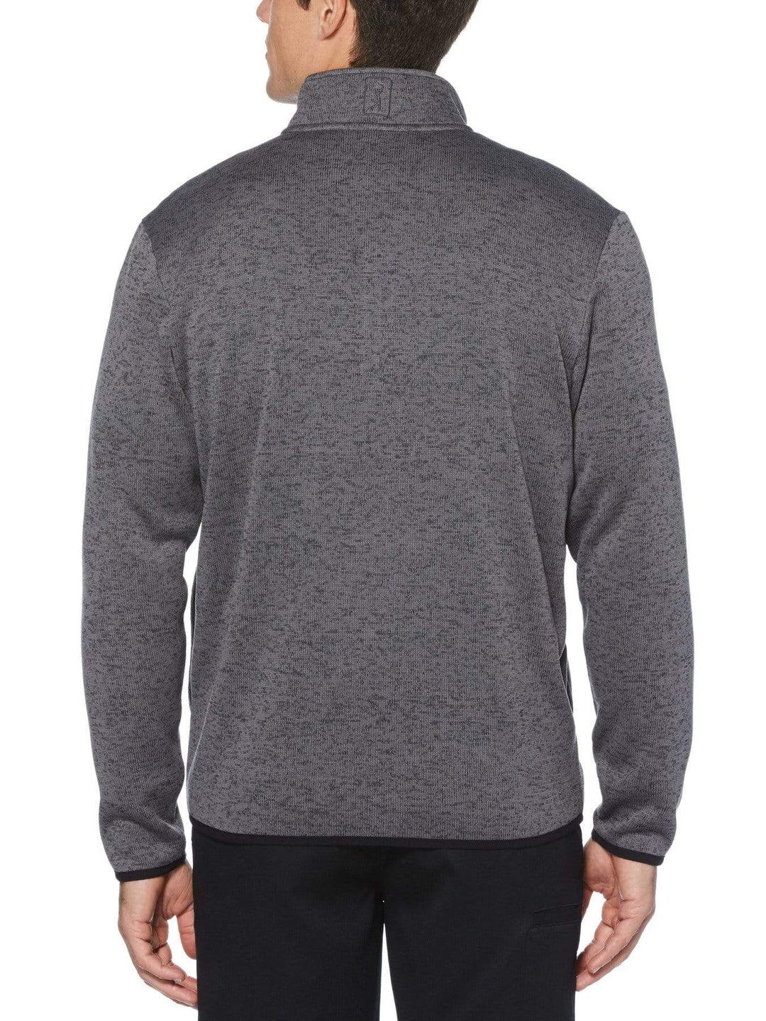 Men's Heather Fleece Back Quarter-Zip Sweater with Binding
