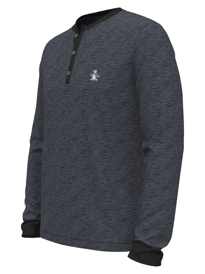 Men's Heathered Henley Golf Sweater