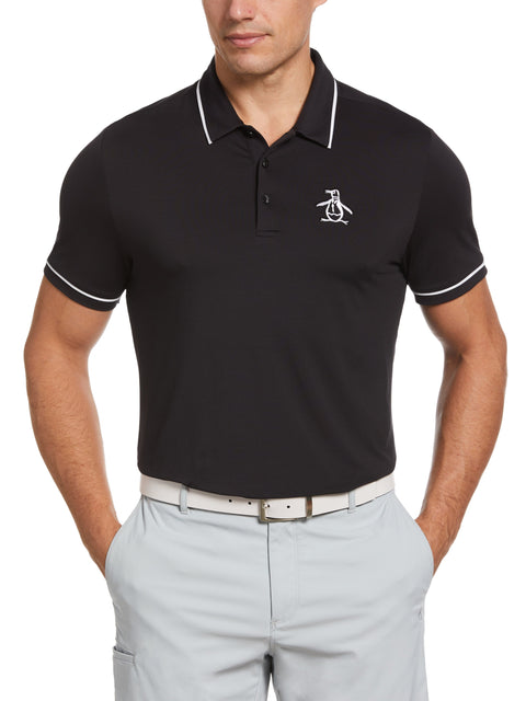 Heritage Piped Golf Polo Shirt (Caviar) 