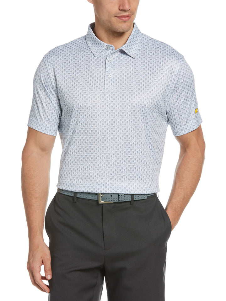 Men's Hibiscus Geo Printed Golf Polo