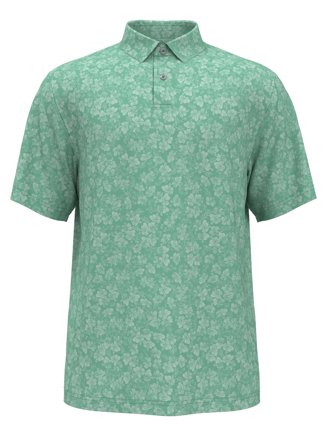 Hibiscus Print Golf Polo (Dusty Jade Green) 