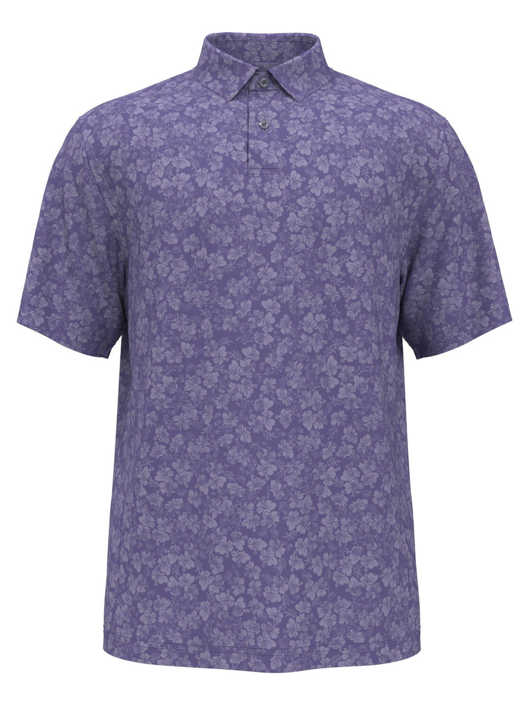 Hibiscus Print Golf Polo (Lavender Violet) 