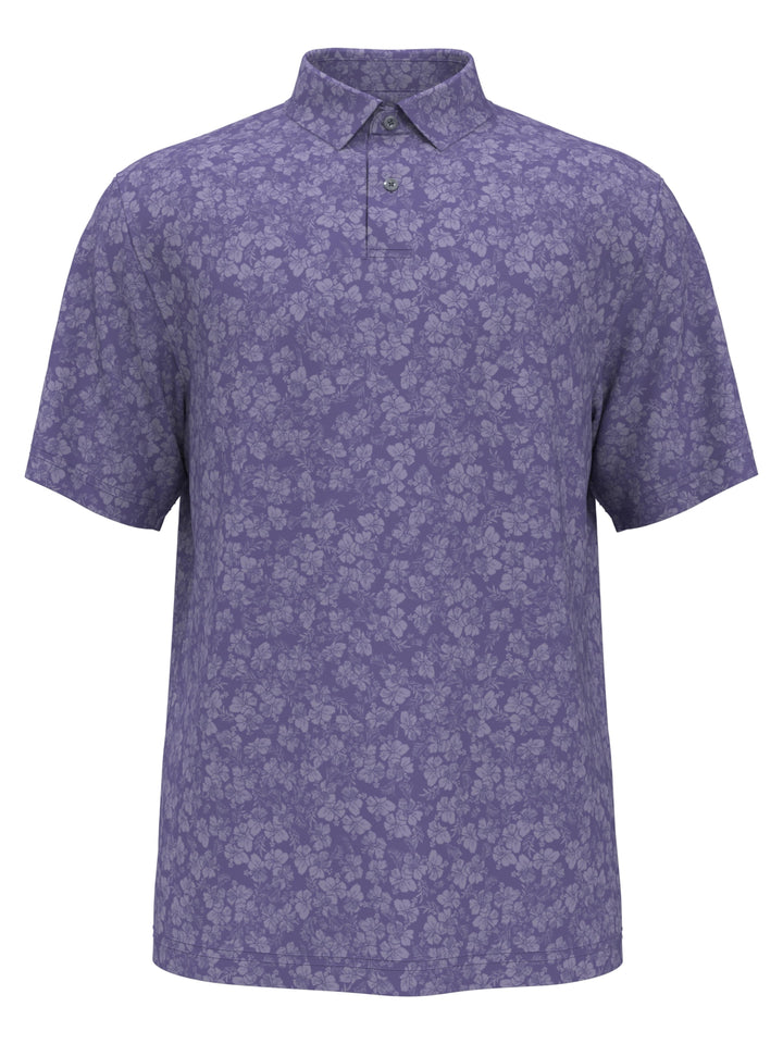 Hibiscus Print Golf Polo (Lavender Violet) 