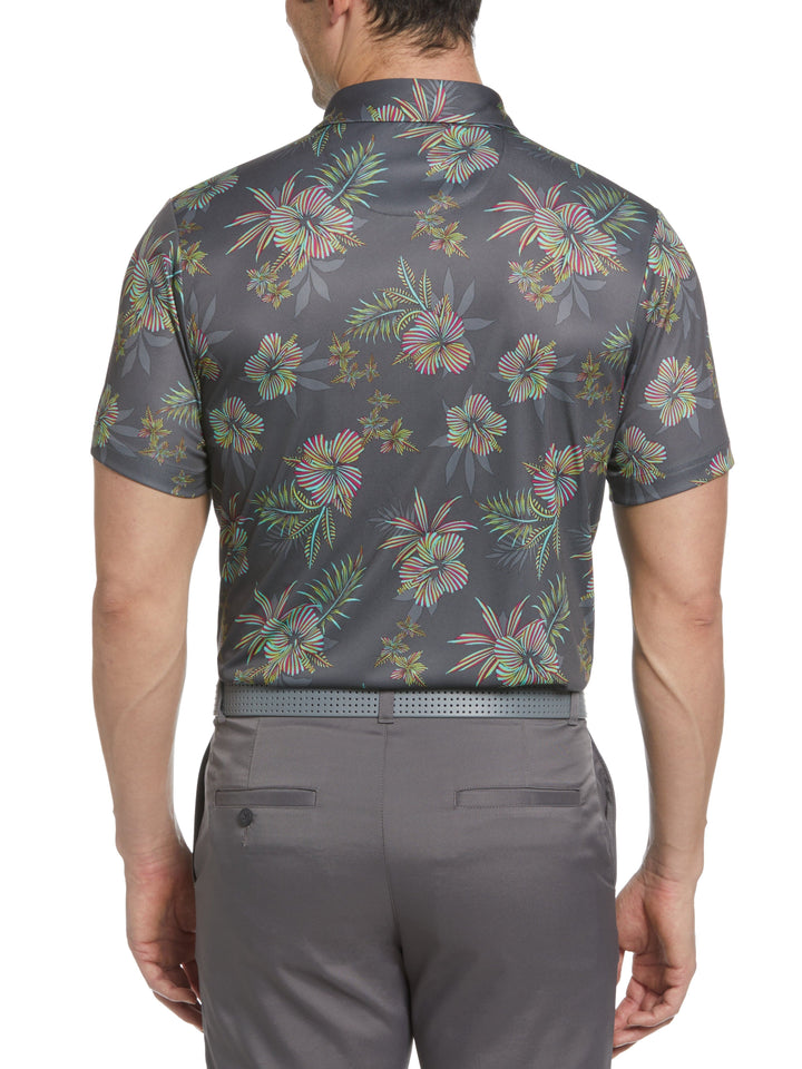 Hibiscus Roadmap Print Golf Polo (Iron Gate) 