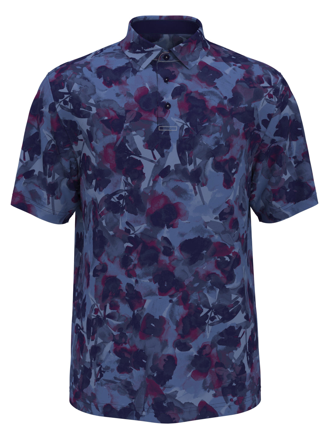 Hidden Floral Print Golf Polo (Blueprint) 