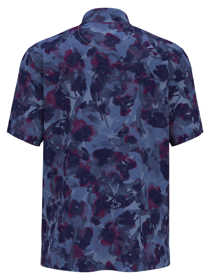 Hidden Floral Print Golf Polo (Blueprint) 