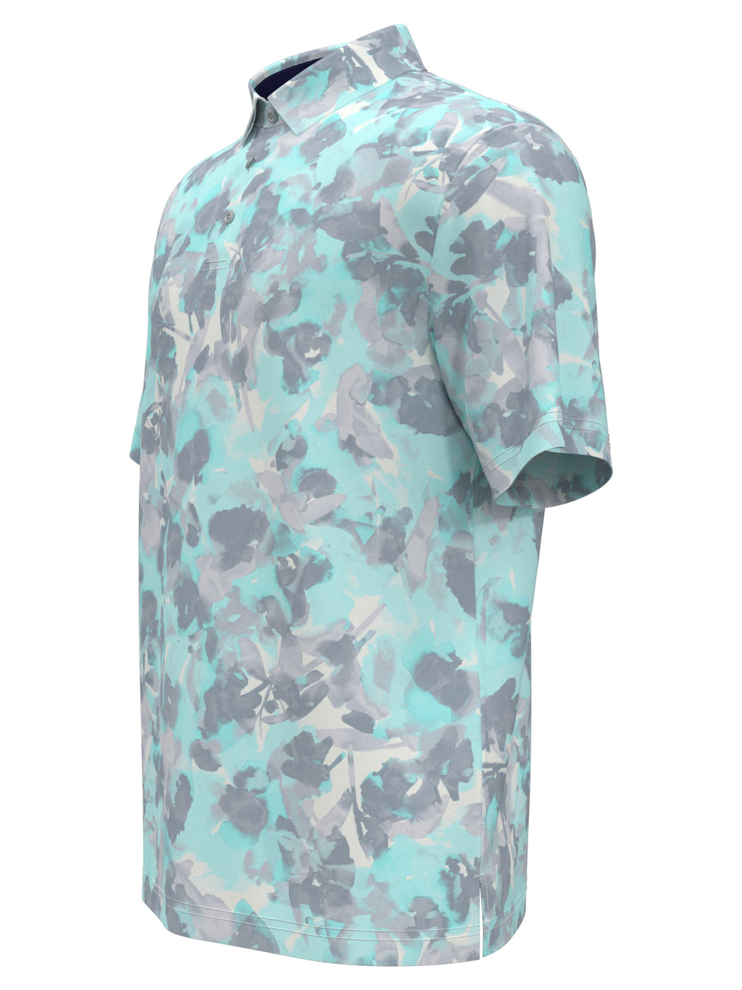 Hidden Floral Print Golf Polo (Bright White) 