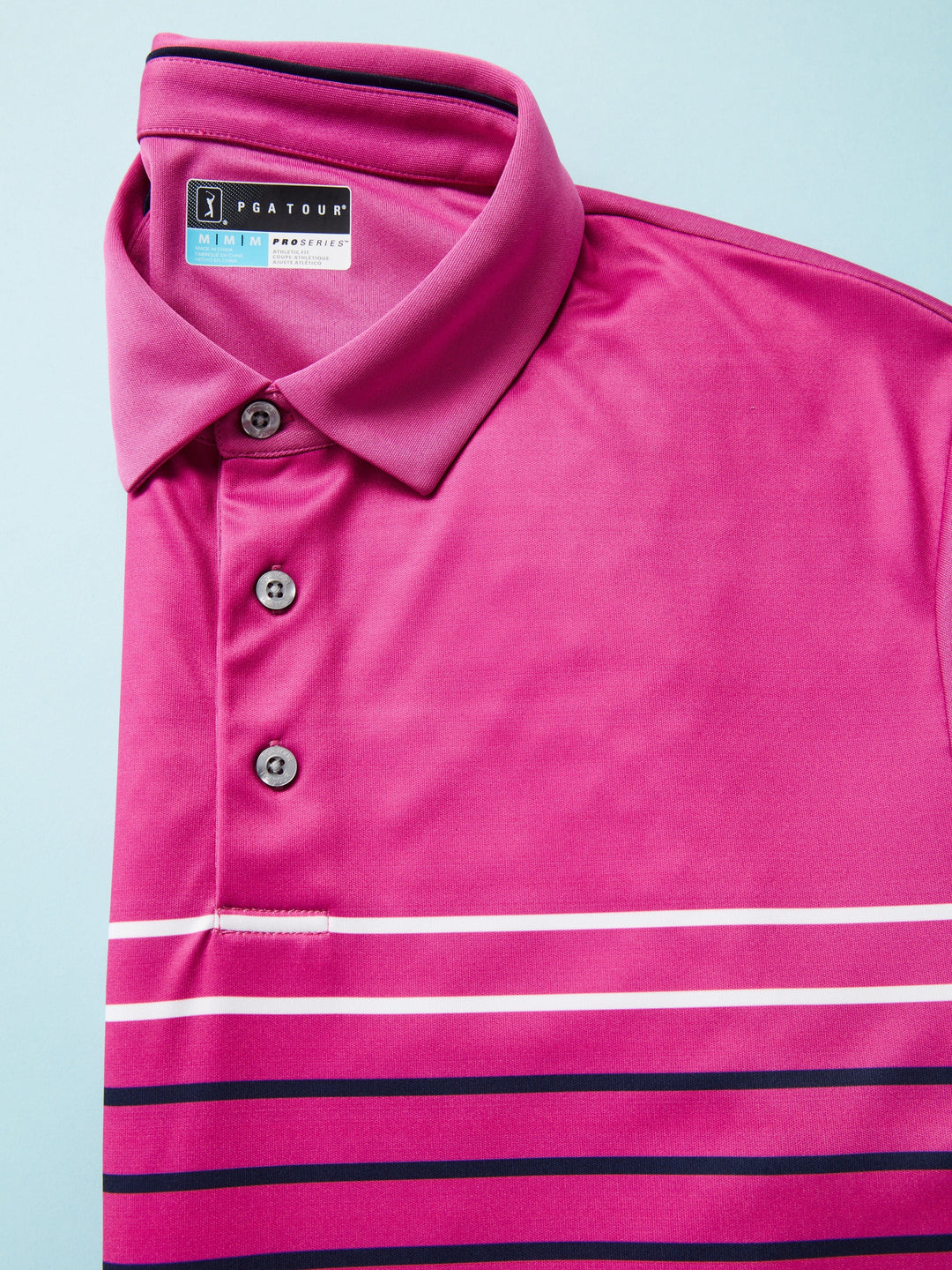 Men's High Contrast Stripe Golf Polo
