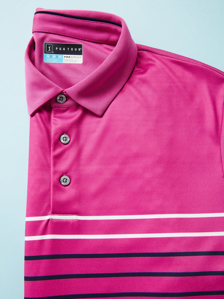 Men's High Contrast Stripe Golf Polo
