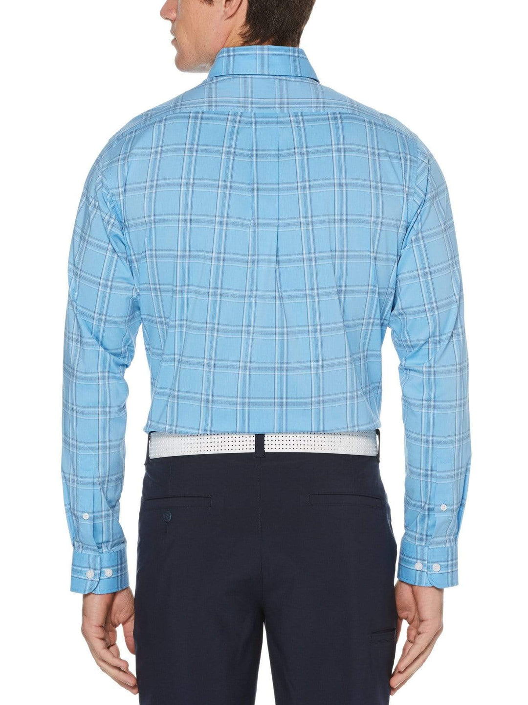 Men's Large Four Color Plaid Long Sleeve Button-Down Shirt