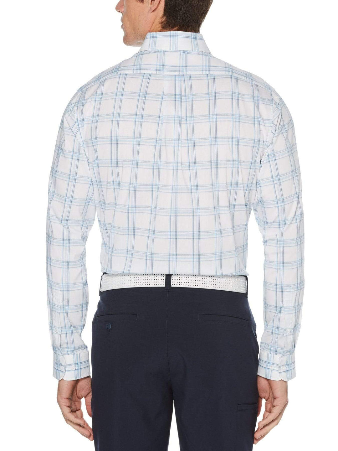 Men's Large Four Color Plaid Long Sleeve Button-Down Shirt