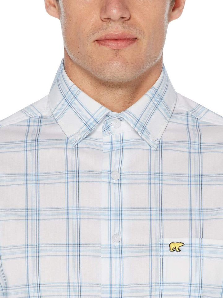 Men's Large Four Color Plaid Long Sleeve Button-Down Shirt