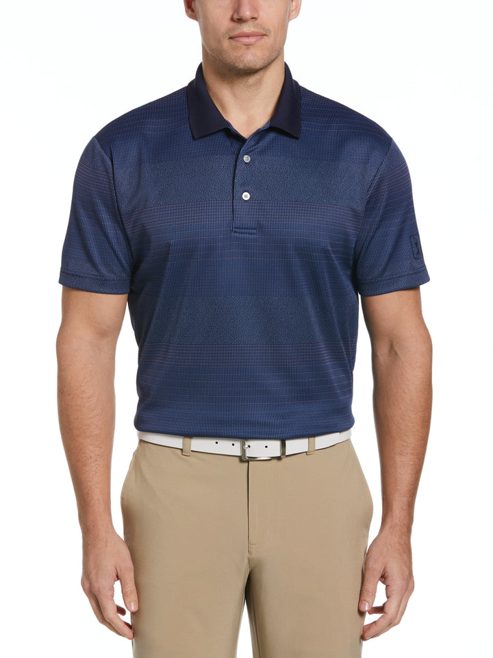 Men's Large Scale Birdseye Stripe Jacquard Golf Polo